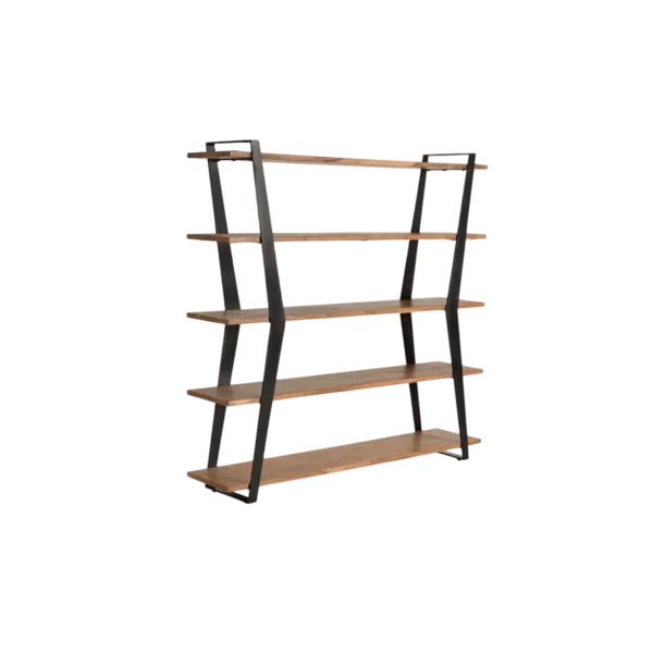 Librería Madera Mango Macizo Estructura Forja - Giner y Colomer-2