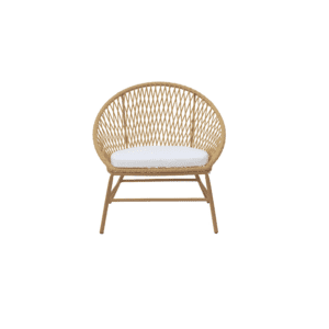 SILLON EXTERIOR MODELO MIRANDA COLOR NATURAL C/TAP. BLANCO VALENCIA RATTAN