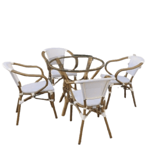 SILLÓN EXTERIOR APILABLE MODELO NEW GUARINA ALUMINIO/BAMBU VALENCIA RATTAN