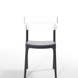 SILLA POLIPROPILENO BERMO ANTRACITA/CRISTAL VALENCIARATTAN