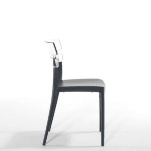 SILLA POLIPROPILENO BERMO ANTRACITA/CRISTAL VALENCIARATTAN