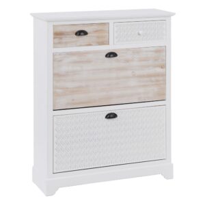 ZAPATERO BLANCO-NATURAL MADERA DE ABETO 85 X 30 X 110 CM IXIA