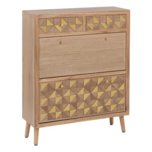 ZAPATERO NATURAL-ORO MADERA PAULONIA 85 X 30 X 110 CM IXIA