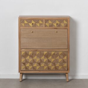 ZAPATERO NATURAL-ORO MADERA PAULONIA 85 X 30 X 110 CM IXIA