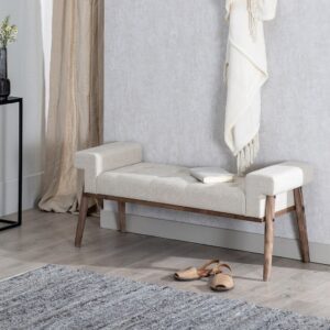 BANQUETA TEJIDO-MADERA DECORACIÓN 120 X 40 X 50 CM IXIA