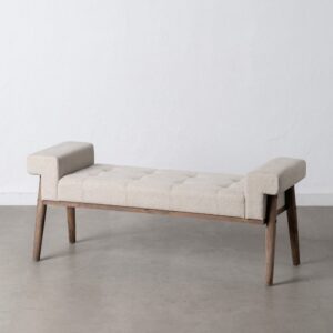 BANQUETA TEJIDO-MADERA DECORACIÓN 120 X 40 X 50 CM IXIA