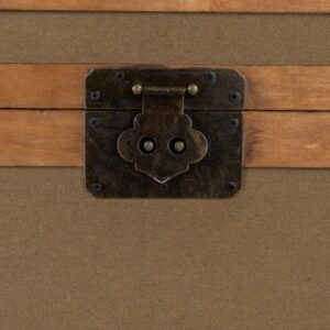 SET 3 BAÚLES NATURAL-VERDE TEJIDO-MADERA 90 X 47 X 45 CM IXIA