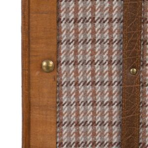 SET 2 MALETAS CUADROS TEJIDO-MADERA 50 X 36 X 20 CM IXIA