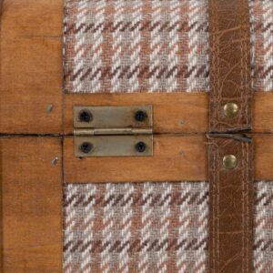 SET 2 MALETAS CUADROS TEJIDO-MADERA 50 X 36 X 20 CM IXIA