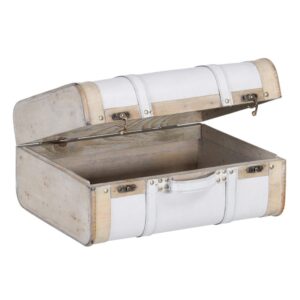 SET 2 MALETAS BLANCO-NATURAL DM-TEJIDO 42 X 35 X 21 CM IXIA