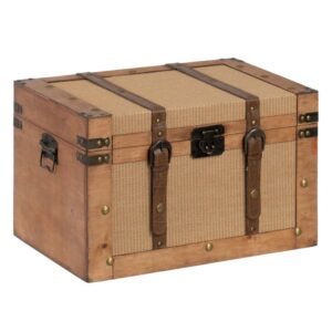 SET 2 BAÚLES NATURAL TEJIDO-MADERA 45 X 30 X 29 CM IXIA