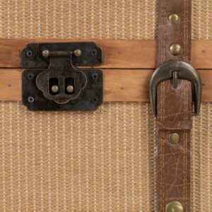 SET 2 BAÚLES NATURAL TEJIDO-MADERA 45 X 30 X 29 CM IXIA