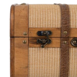 SET 2 MALETAS NATURAL TEJIDO-MADERA 50 X 36 X 20 CM IXIA