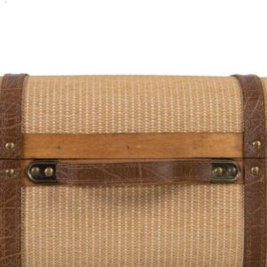 SET 2 MALETAS NATURAL TEJIDO-MADERA 50 X 36 X 20 CM IXIA