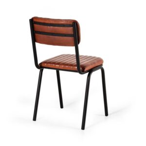 SET DE 2 SILLAS TAPIZADAS EN PIEL VACUNO Y PATAS DE METAL GINER Y COLOMER