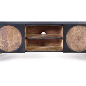 MUEBLE TV 2 PUERTAS EN MADERA DE MANGO Y BASE DE METAL GINER Y COLOMER