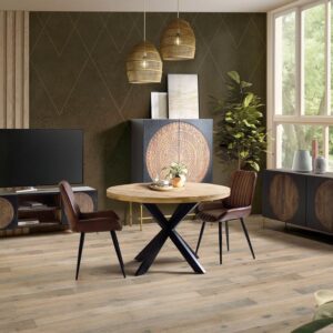 MUEBLE TV 2 PUERTAS EN MADERA DE MANGO Y BASE DE METAL GINER Y COLOMER