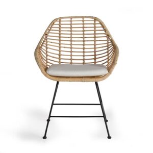 SET DE 2 SILLAS EN RATTAN NATURAL Y METAL, COJIN INCLUIDO GINER Y COLOMER