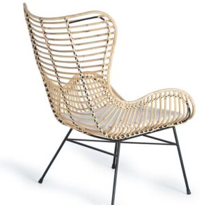 SET DE 2 SILLAS EN RATTAN NATURAL Y METAL, COJIN INCLUIDO GINER Y COLOMER