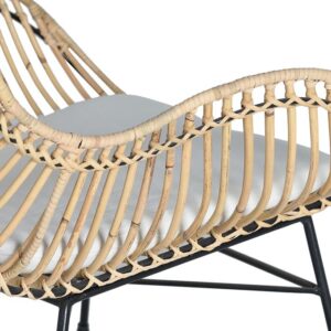 SET DE 2 SILLAS EN RATTAN NATURAL Y METAL, COJIN INCLUIDO GINER Y COLOMER