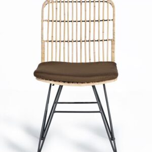 SET DE 2 SILLAS EN RATTAN NATURAL Y METAL, COJIN INCLUIDO GINER Y COLOMER