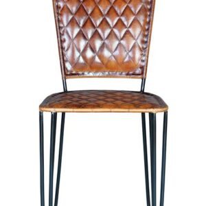 SET DE 2 SILLAS TAPIZADAS EN PIEL, CON ESTRUCTURA DE METAL GINER Y COLOMER