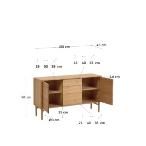 APARADOR CHAPA ROBLE NATURAL 155X86 MOD. LENON KAVE HOME