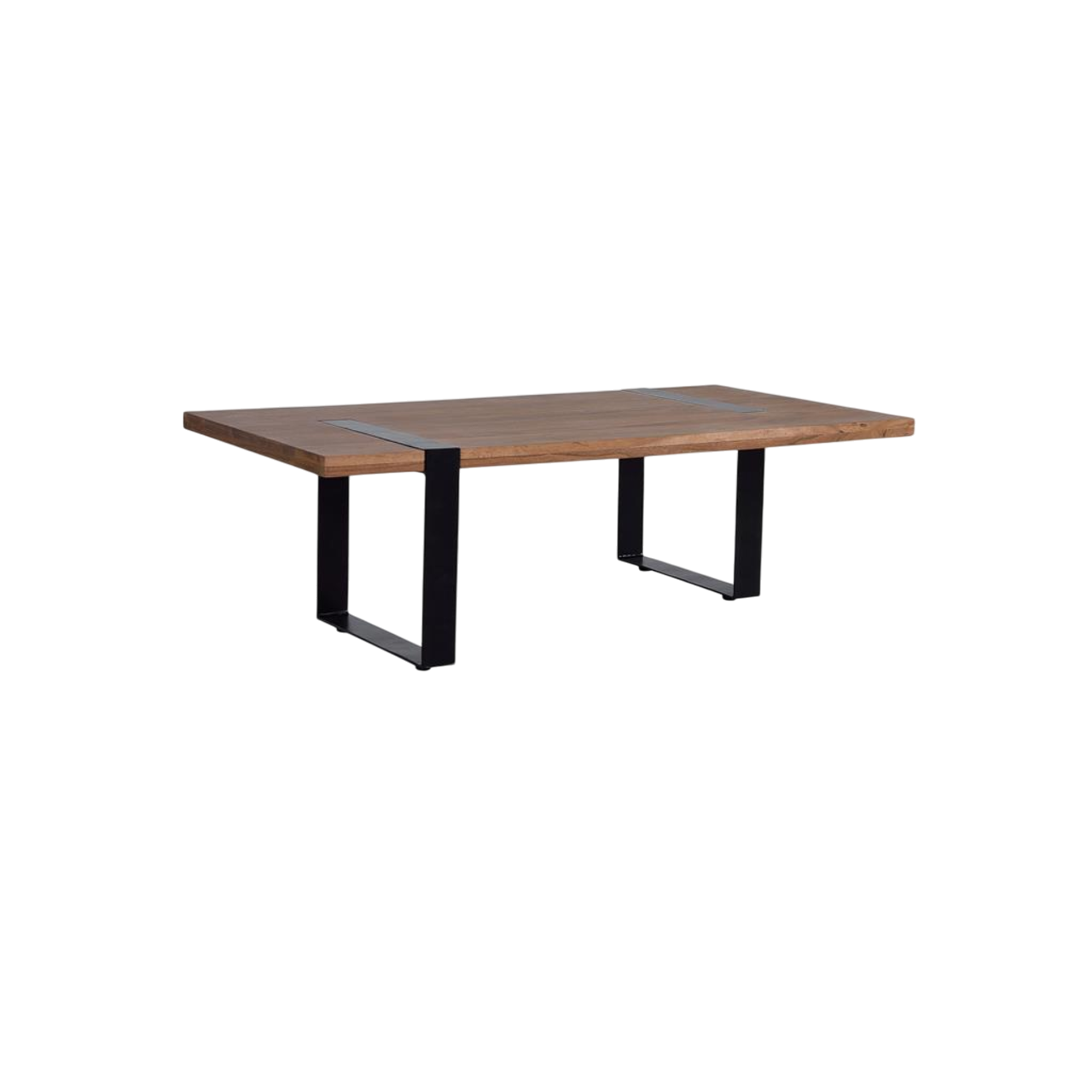 Mesa de Centro Industrial 115x60 Madera de Acacia Patas Metal 115x36x60 Cm - Giner y Colomer (1)