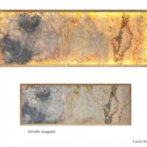CABEZAL/PANEL TRANSLUCIDO MARCO METAL. CON LUZ LED IMORI