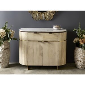 MUEBLE AUX. SEXTANS REDONDEADO MANGO C/SOBRE MARMOL IMORI