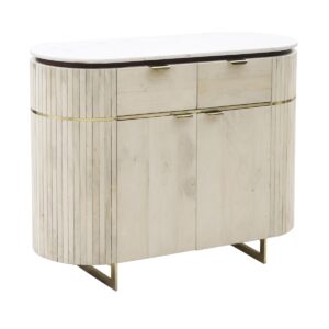 MUEBLE AUX. SEXTANS REDONDEADO MANGO C/SOBRE MARMOL IMORI