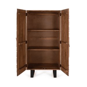 Armario 2 Puertas Madera Acacia Maciza Tallada Patas Metal - Giner y Colomer - 3