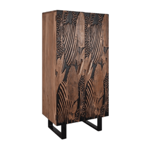 Armario 2 Puertas Madera Acacia Maciza Tallada Patas Metal - Giner y Colomer