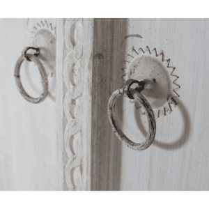 Armario con 2 Puertas Tallado Madera de Mango Blanco Decapado - Giner y Colomer - 5