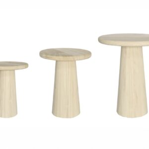 MESA DE CENTRO REDONDA MADERA NATURAL 60 CMS. IMORI