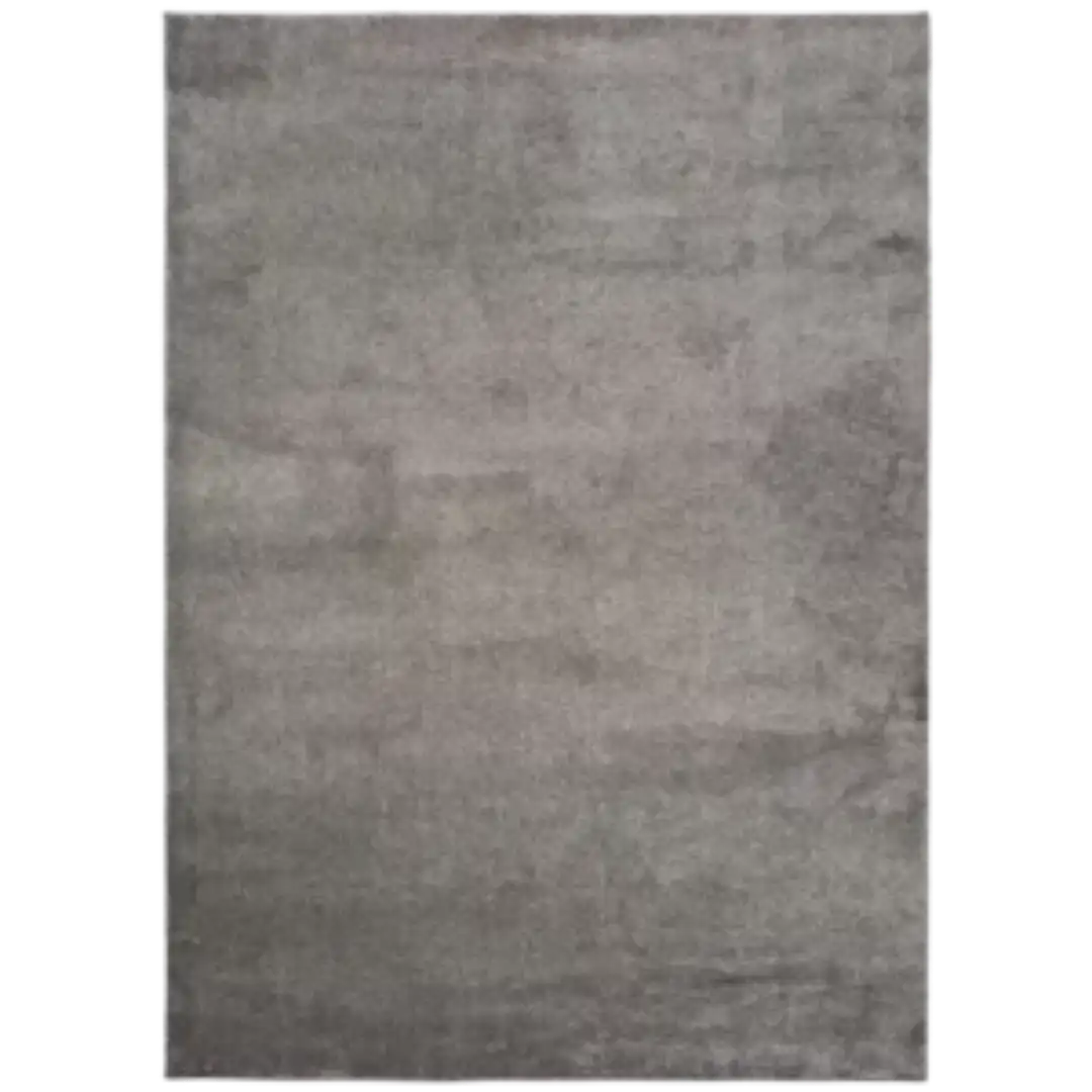 Alfombra Shaggy de Pelo Largo Montana Liso Gris - Universal