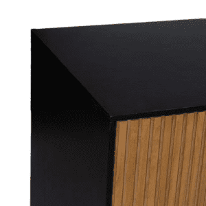 Aparador Metálico Negro y Madera de Fresno 4 puertas - IXIA (6)