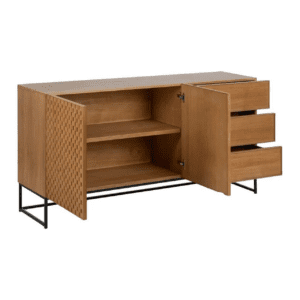 Aparador Natural de Madera de Fresno 2 Puertas 3 Cajones - IXIA (5)