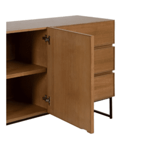 Aparador Natural de Madera de Fresno 2 Puertas 3 Cajones - IXIA (9)