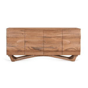 Aparador de Madera de Acacia Natural en Detalle Ondulado 4 Puertas - Giner y Colomer (1)