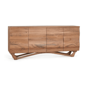 Aparador de Madera de Acacia Natural en Detalle Ondulado 4 Puertas - Giner y Colomer (2)
