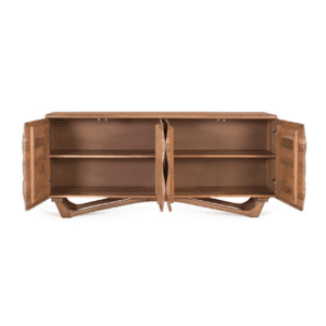 Aparador de Madera de Acacia Natural en Detalle Ondulado 4 Puertas - Giner y Colomer (4)