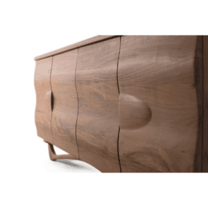 Aparador de Madera de Acacia Natural en Detalle Ondulado 4 Puertas - Giner y Colomer (6)