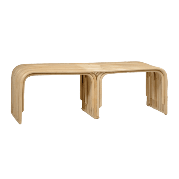Banco trenzado con madera de Rattan - Moycor