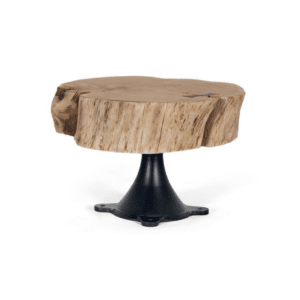 Mesa de Centro de Madera de Acacia y Base de Metal - Giner y Colomer (1)