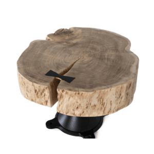 Mesa de Centro de Madera de Acacia y Base de Metal - Giner y Colomer (6)