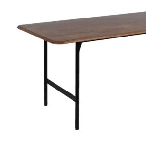 Mesa de Comedor Marrón-Negro de Metal y Madera de Caucho - IXIA (6)
