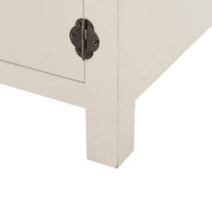 Mesita de Noche Blanco de Madera DM Estilo Oriente 1 Cajon 2 Puertas - IXIA (12)