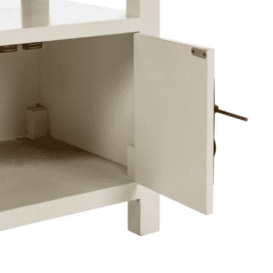 Mesita de Noche Blanco de Madera DM Estilo Oriente 1 Cajon 2 Puertas - IXIA (8)