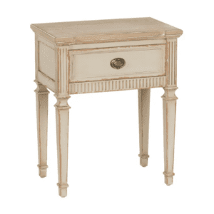 Mesita de Noche Natural-Crema de Madera de Abeto 1 Cajón - IXIA (2)